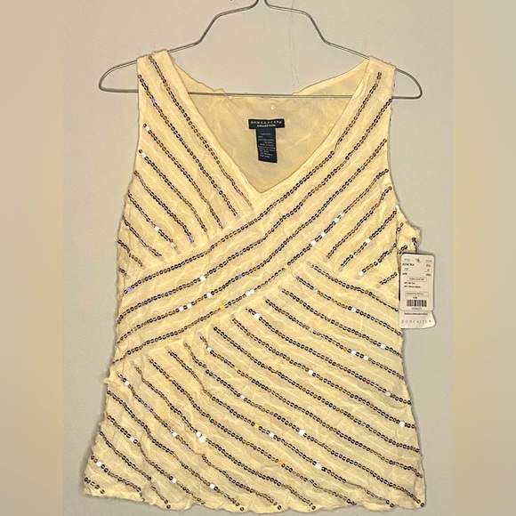 Doncaster Tops - Doncaster Sequins NWT Tank Size Medium 100% Silk